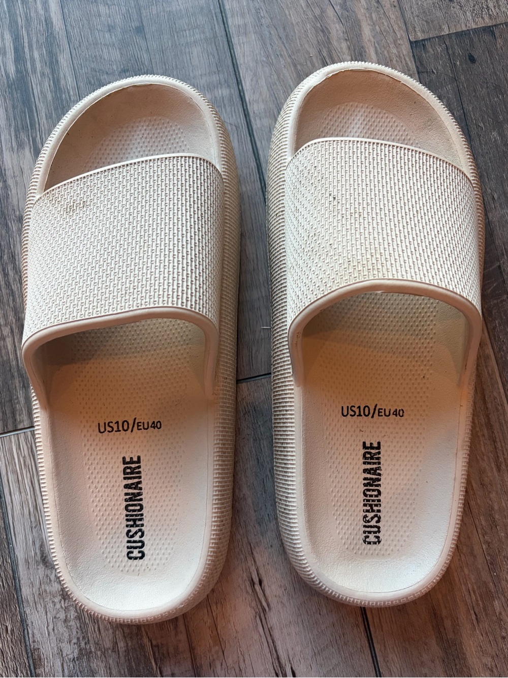 Women’s Cushionaire Cream Slide Style Sandals